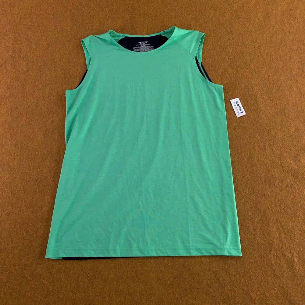 Old Navy Boys XXL (18) Plus Green Go-Dry Cool Athletic Tank Top NWT